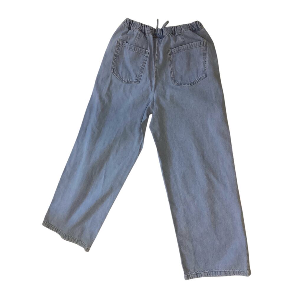 Zara wide leg jeans with drawstrings light wash size S - Picture 2 of 5